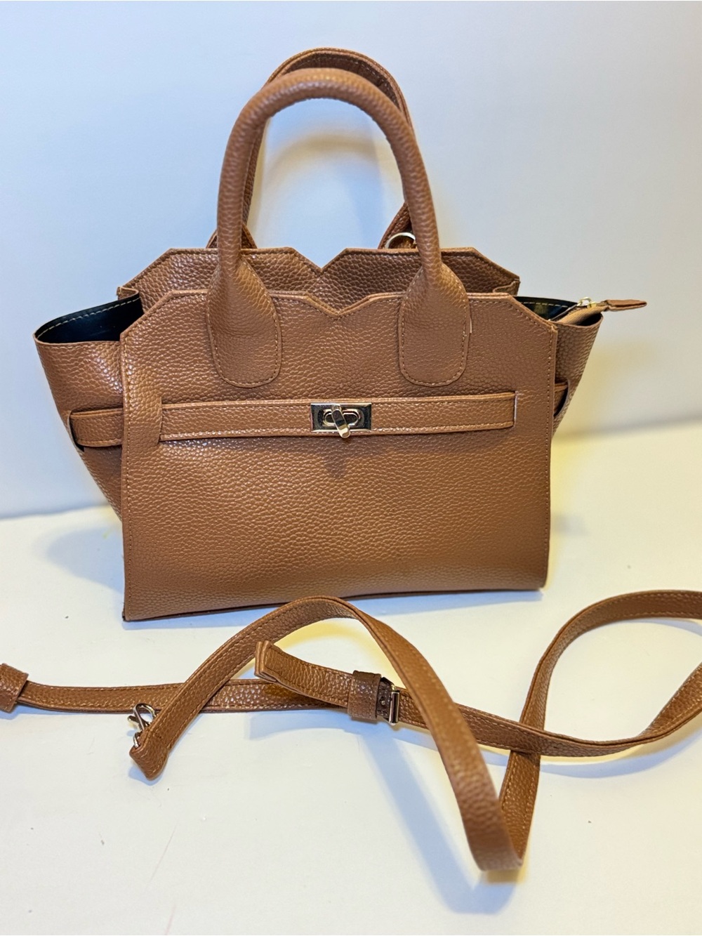 Classic Women's Top-Handle Satchel Bag in Brown